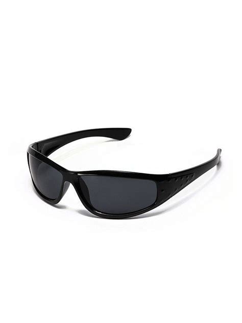 y2k wrap around sunglasses black